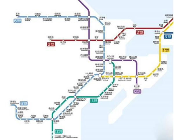 (青岛地铁规划图,来源于网络)
