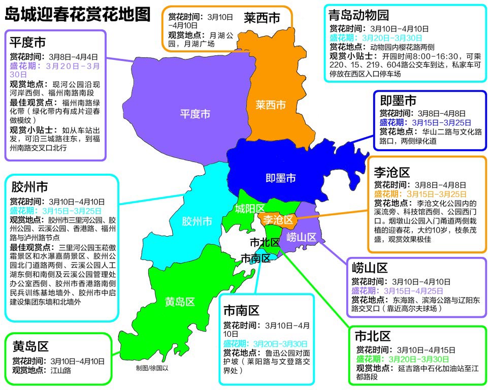 园内樱花路两侧,鲁迅公园对面护坡(莱阳路与文登路交界处)信号山公园