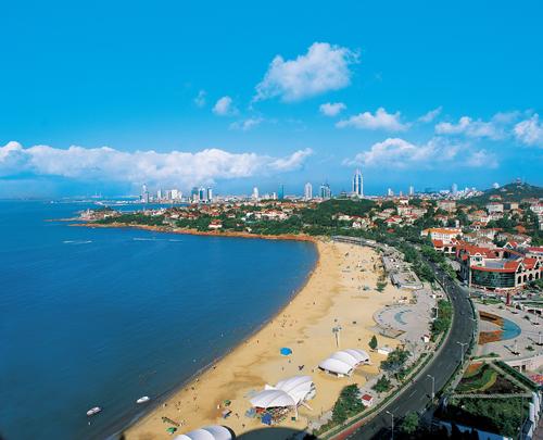 青岛汇泉湾海水浴场图片