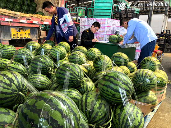 水果地堆西瓜陈列图片